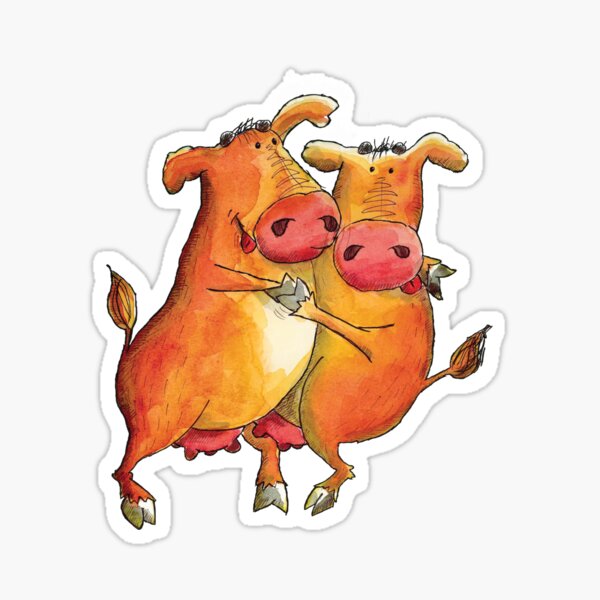 Dancing cows Sticker