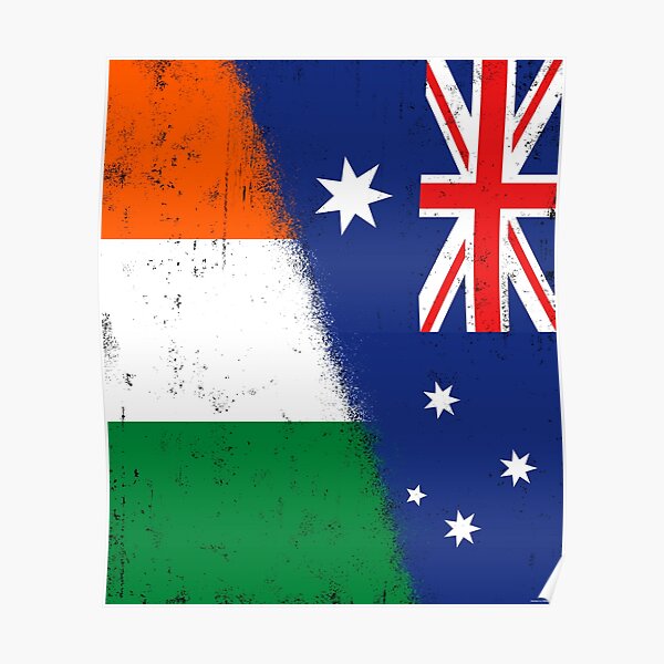 "Australia and Ireland Mix, Irish and Australian Flags" Poster for Sale