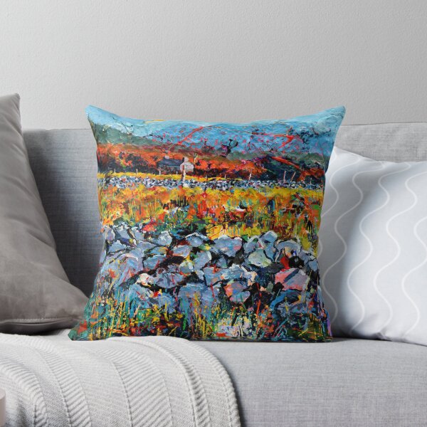 Stone Wall, Cottage Throw Pillow