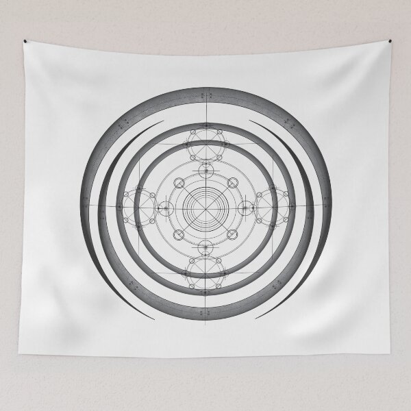 Item preview, Science drawing and mechanical scheme in Ancient geometry style designed and sold by GeometricEye.