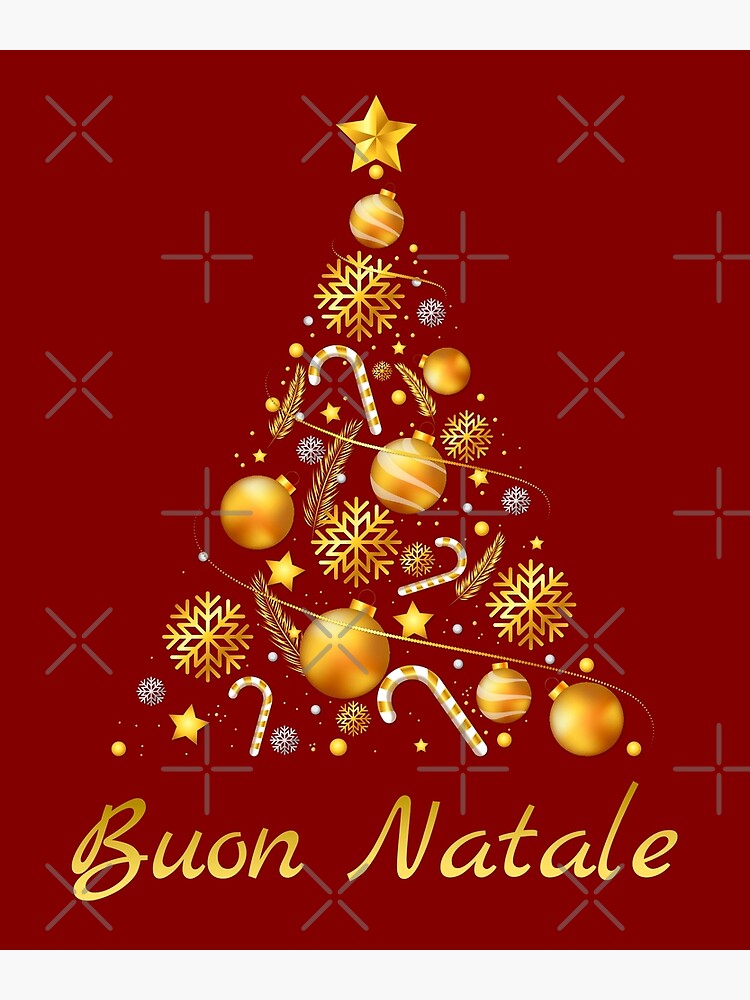 Buon Natale Ornament.Buon Natale Tanti Auguri Italian Merry Christmas Tree Greeting Card By Magicboutique Redbubble