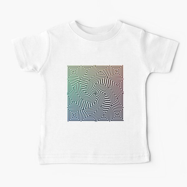 Optical illusion, spirally twisted quadrangular spirals on a quadrangular spiral background. Baby T-Shirt