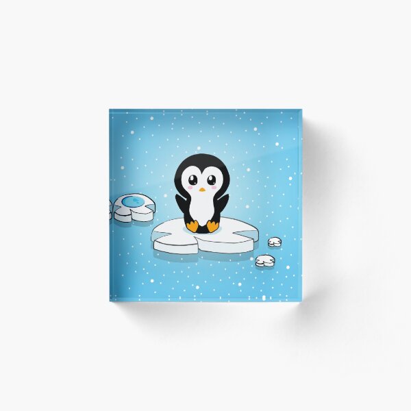 Pingüino kawaii Bloque acrílico