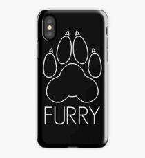 Furry - pawprint white text- iPhone Case