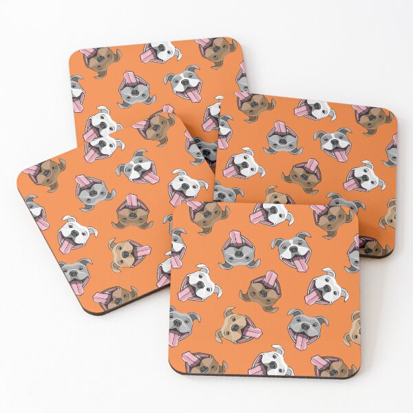 Item preview, Happy Pit bulls - orange designed and sold by littlearrow.