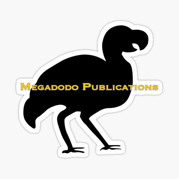 The legendary Megadodo Publications, publishers of the Hitchhiker's Guide to the Galaxy Sticker