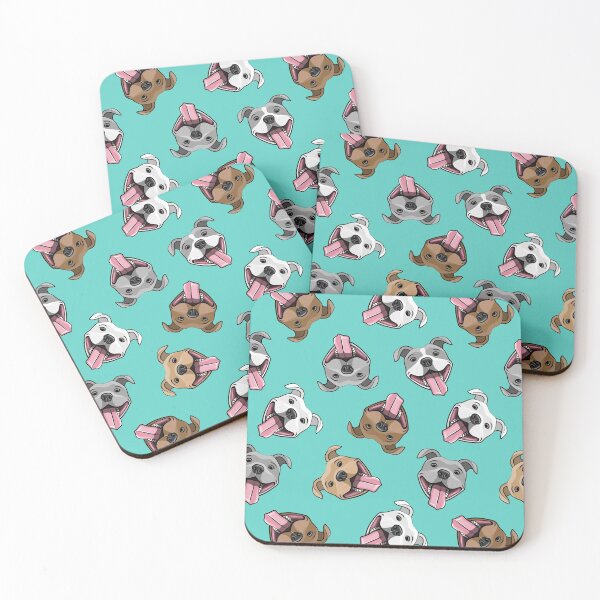 Item preview, Happy Pit bulls - teal designed and sold by littlearrow.