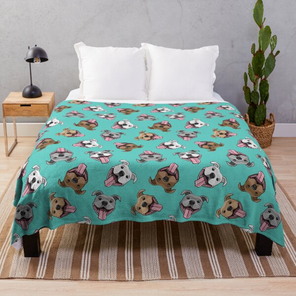 Item preview, Happy Pit bulls - teal designed and sold by littlearrow.