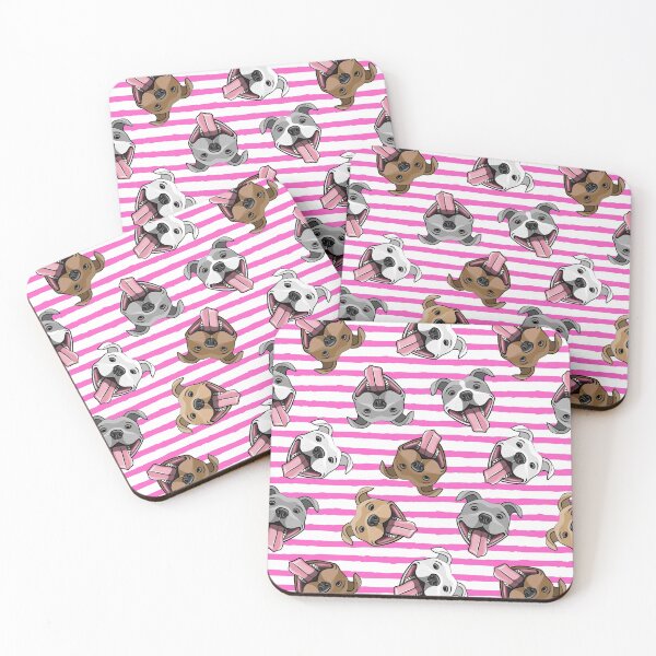 Item preview, Happy Pit bulls - pink stripes designed and sold by littlearrow.