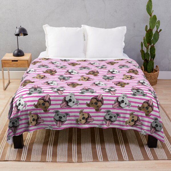 Item preview, Happy Pit bulls - pink stripes designed and sold by littlearrow.