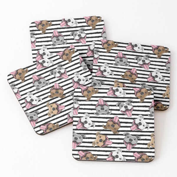 Item preview, Happy Pit bulls - black stripes designed and sold by littlearrow.