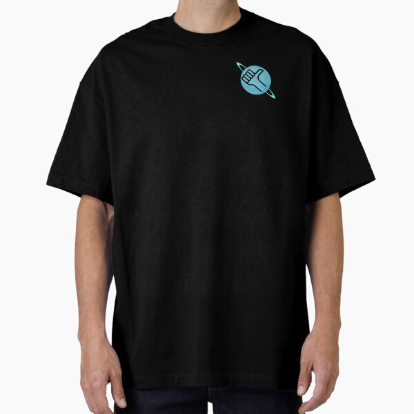The Hitchhiker's Guide to the Galaxy Thumbs up logo against a blue planet Oversized T-Shirt