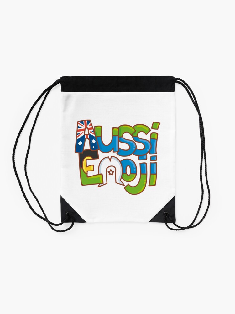 Thumbnail 2 of 3, Drawstring Bag, AussiEmoji Australia designed and sold by dasvibes.