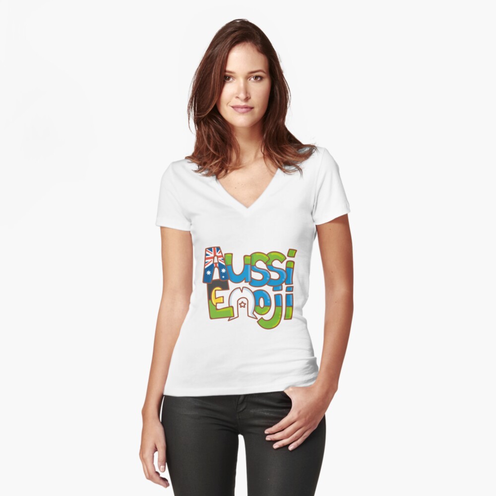 Item preview, Fitted V-Neck T-Shirt designed and sold by dasvibes.