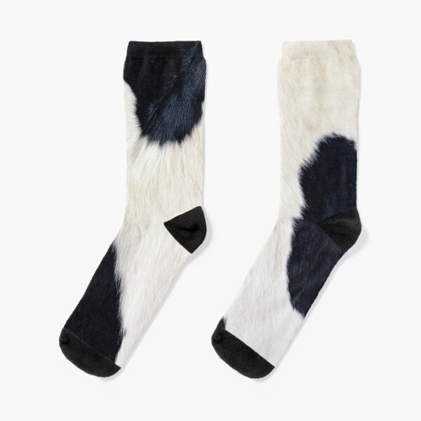 Cowhide Black and white Socks