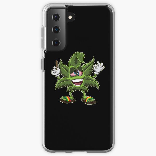 Stoned Cannabis Leaf - Weed Smoking Cartoon Samsung Galaxy Soft Case