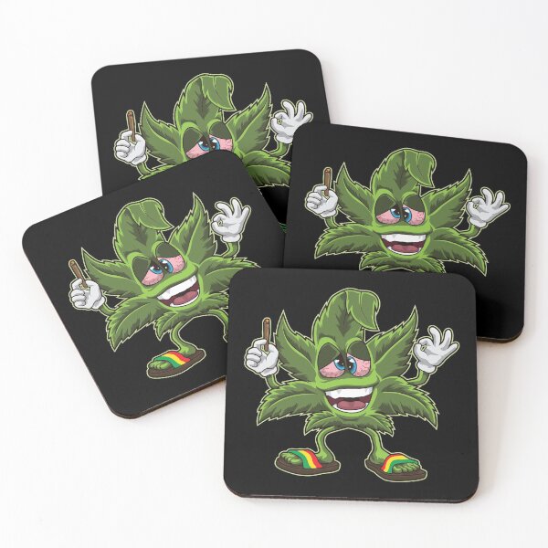 Item preview, Stoned Cannabis Leaf - Weed Smoking Cartoon designed and sold by anziehend.