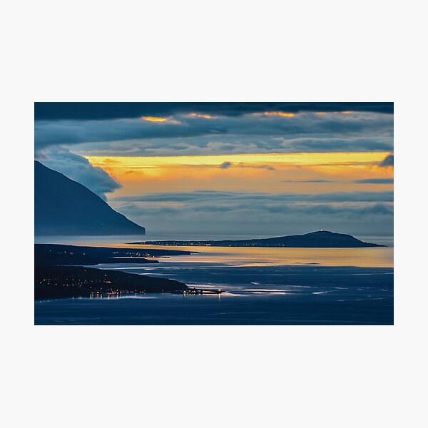 Item preview, Low Light Zoom View over Eyjafjörður in Northen Iceland designed and sold by Just Icelandic.