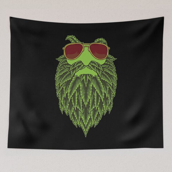 Item preview, Hipster drogado con barba de cannabis - Weed THC designed and sold by anziehend.