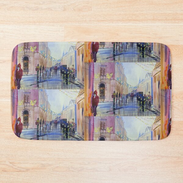 Item preview, Christmas Shoppers in Exeter impressionist city painting designed and sold by MikeJory.