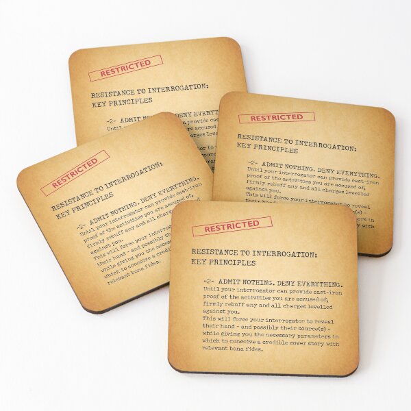 Item preview, Resistance to Interrogation Key Principles #2 designed and sold by SpySwag.