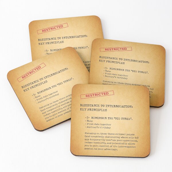Item preview, Resistance to Interrogation Key Principles #3 designed and sold by SpySwag.
