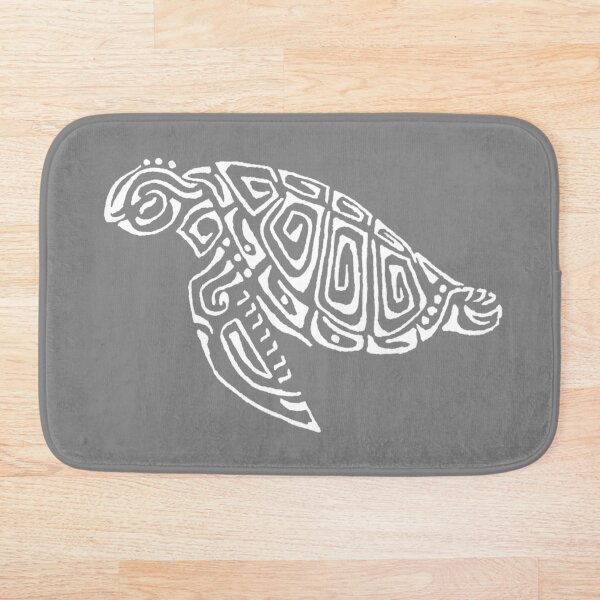 Item preview, White turtle tattoo style dark gray background designed and sold by Zamen.