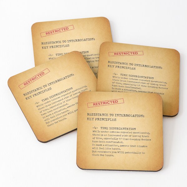 Item preview, Resistance to Interrogation Key Principles #4 designed and sold by SpySwag.