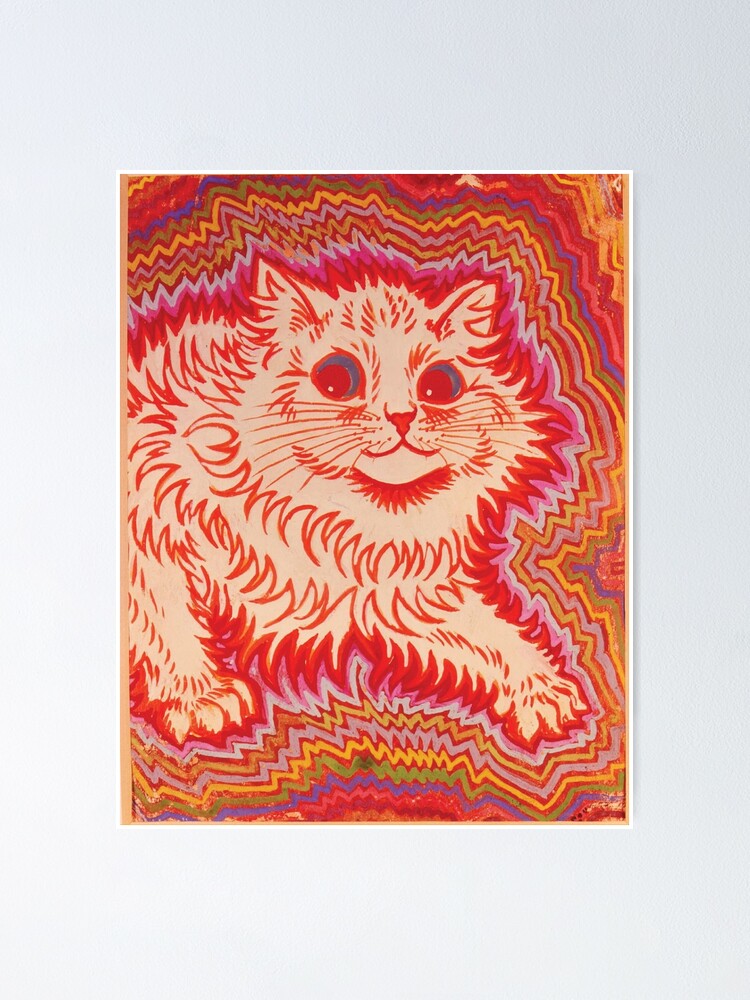Louis Wain Decorative Cat Art Board Print for Sale by jessvacon