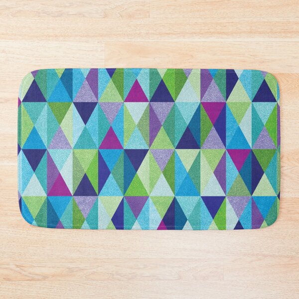 Item preview, Mid Century Modern Triangle Print - Blue, Purple and Green designed and sold by Elsy's Art.
