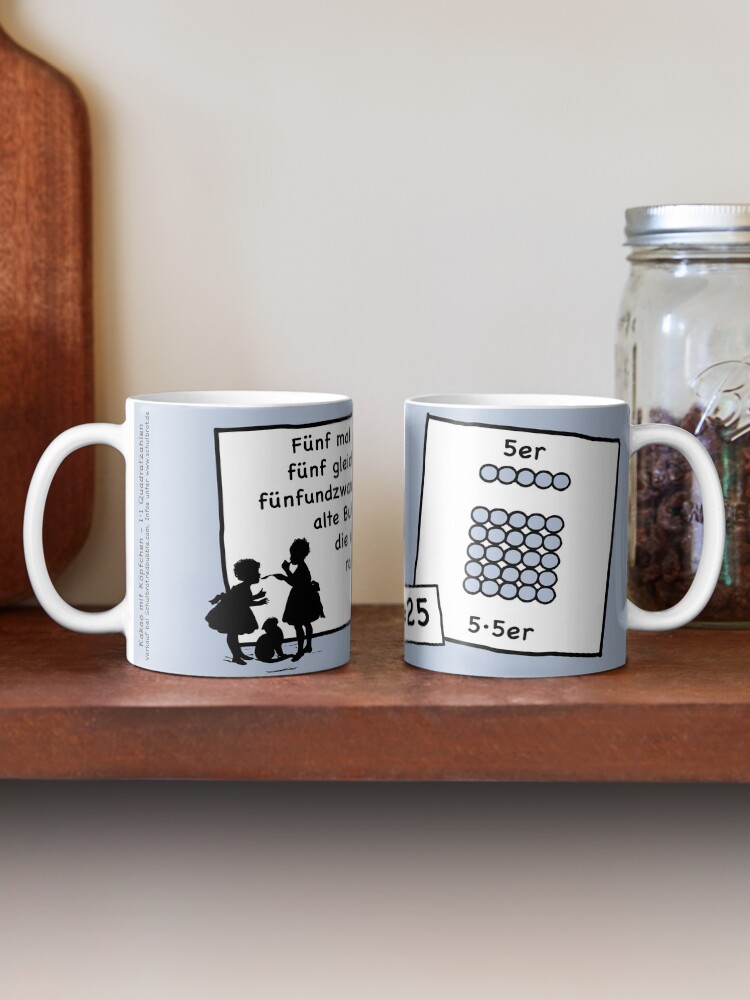 Alternate view of Cocoa with brains | 5x5 comprehension and retention with learning cups at breakfast | 1 Times Square Numbers | Summer colors series Mug