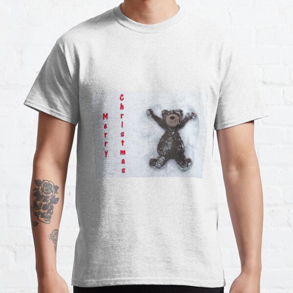 Merry Christmas Teddy Bear Snow Angel Classic T-Shirt