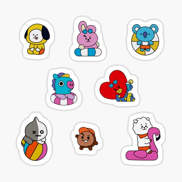 bt21 bon voyage set sticker by theyada redbubble
