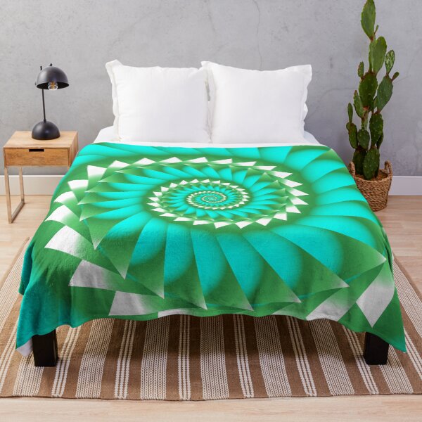 Item preview, Turquoise and Green Geometric Spiral Art designed and sold by Elsy's Art.