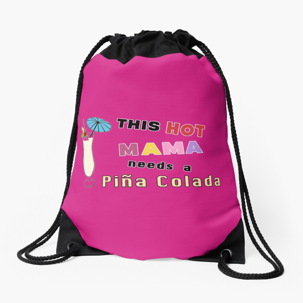 Pina Colada Liquor Refreshment Coconut Mixologist. Drawstring Bag