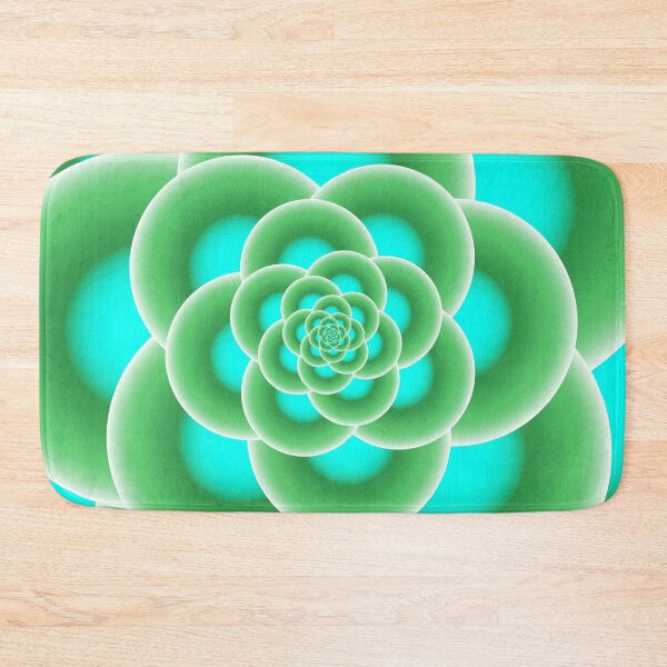 Item preview, Turquoise and Green Geometric Flower Spiral Art - Circles designed and sold by Elsy's Art.