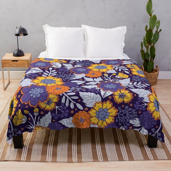 Item preview, Purple, Yellow & Orange Flowers/Floral Pattern designed and sold by somecallmebeth.