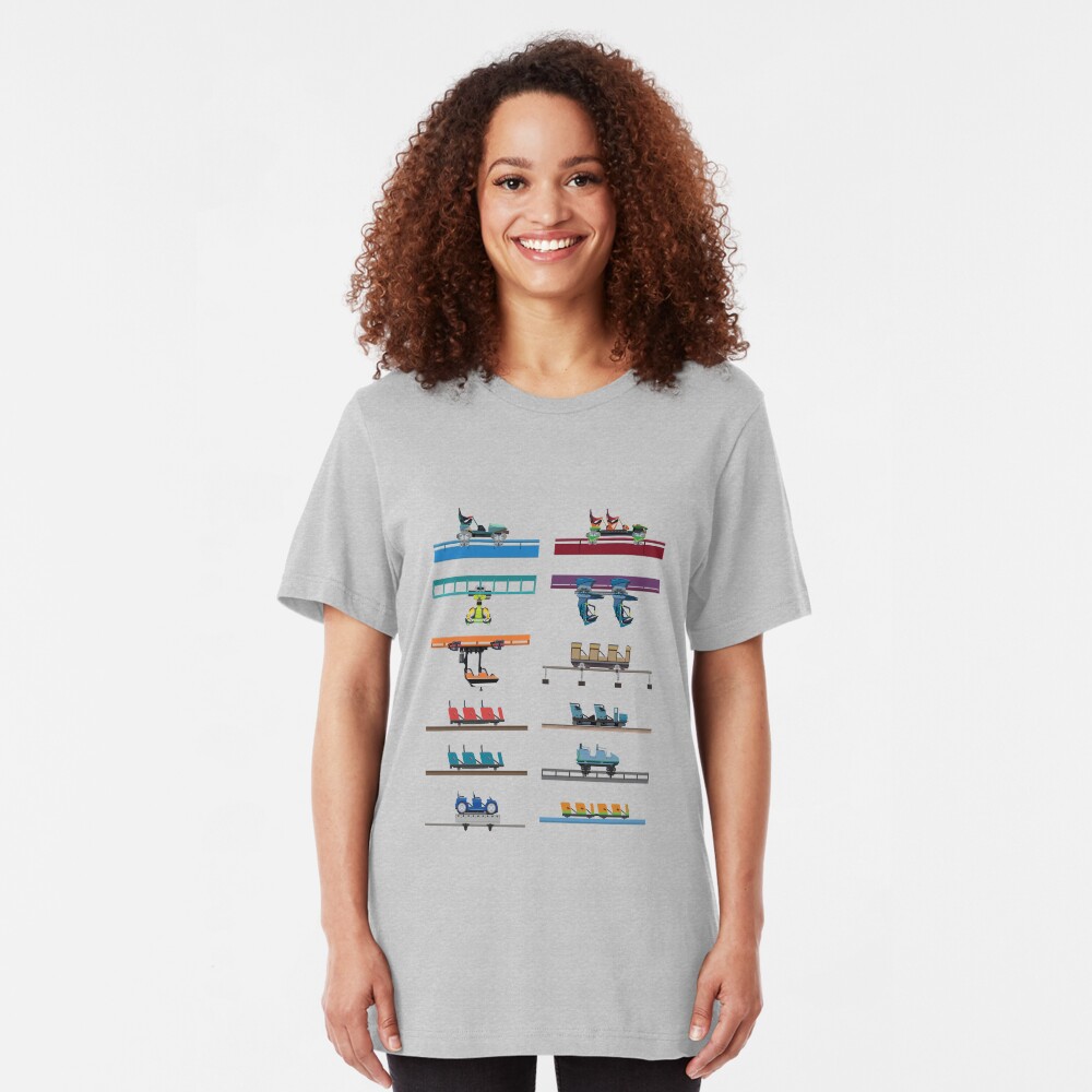Kings Island Coaster Cars Design Slim Fit T-Shirt