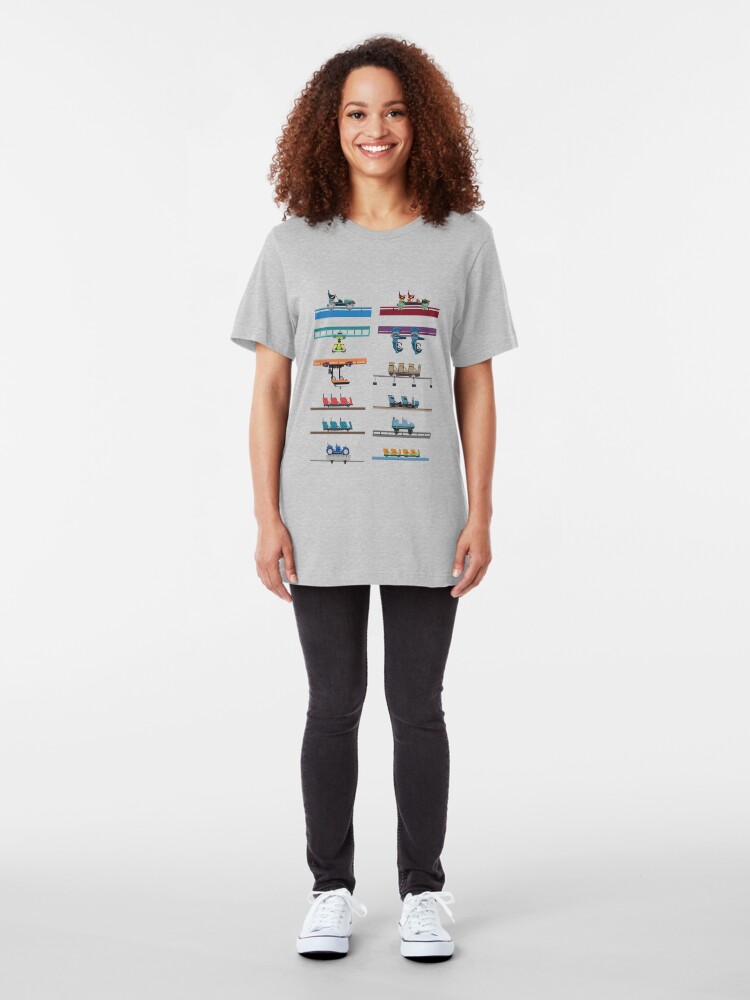 Alternate view of Kings Island Coaster Cars Design Slim Fit T-Shirt