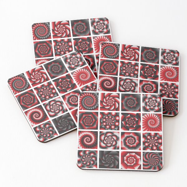 Item preview, Red and Black Spiral Algorithmic Art designed and sold by Elsy's Art.