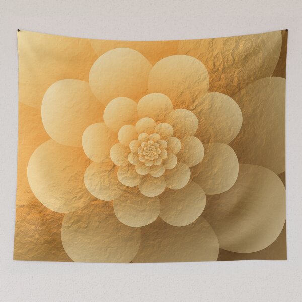 Item preview, Gold Geometric Circle Spiral Flower designed and sold by Elsy's Art.