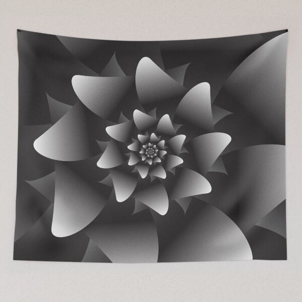 Item preview, Black and White Spiral Flower designed and sold by Elsy's Art.