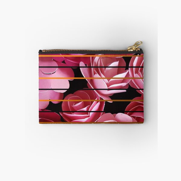 Item preview, Pink Roses And Gold And Black Stripes designed and sold by Printpix.