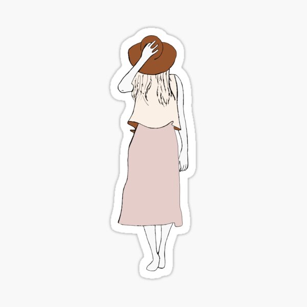 Frau mit Hut Sticker