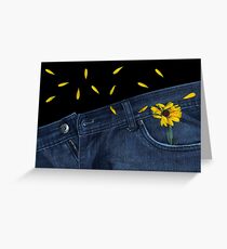 "Blue Jeans and Calendula" Greeting Card