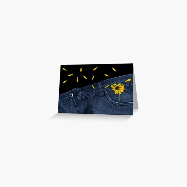 "Blue Jeans and Calendula" Greeting Card