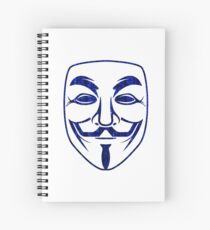 Blue Matrix Rain Guy Fawkes Spiral Notebook