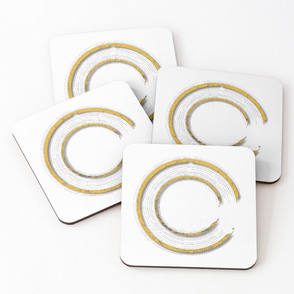 Item preview, Yellow abstract enso circle with mystical out of space look designed and sold by GeometricEye.