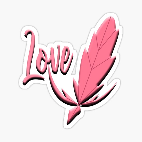Pluma Love Pegatina