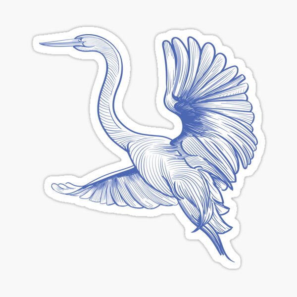 Egret flight Sticker